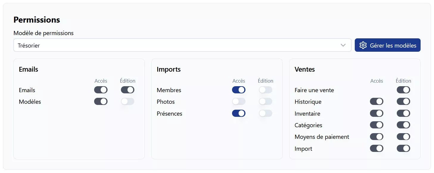 Gestion avancée des permissions